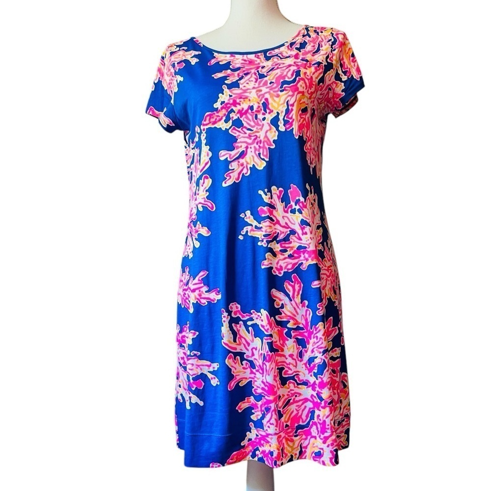 Lilly Pulitzer Vibrant Blue and Pink Coral Print Swim Coverup or Dress
